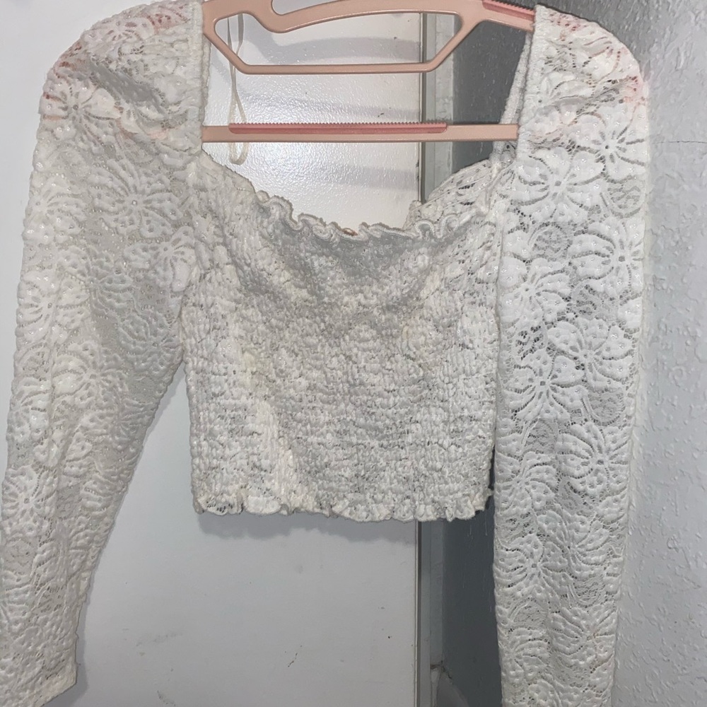 Lacey white crop top
